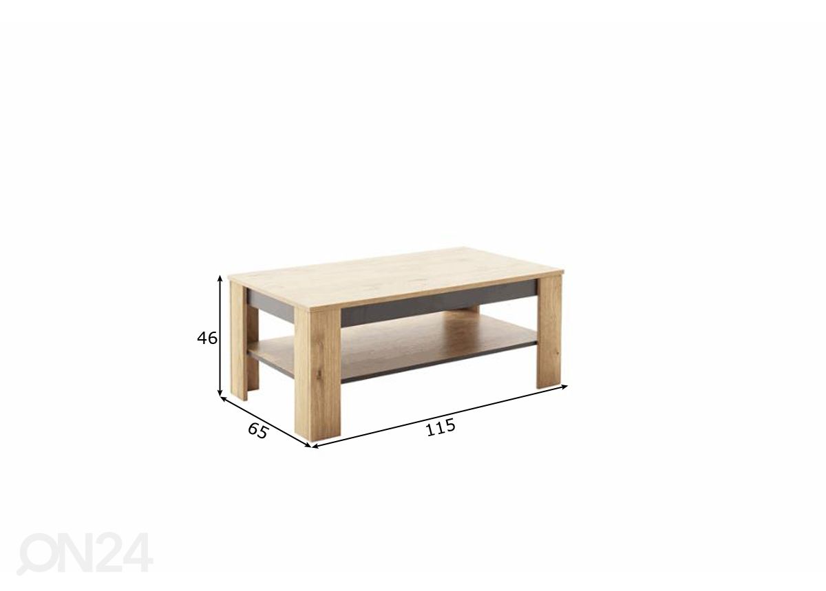 Sohvapöytä Greno 115x65 cm kuvasuurennos mitat