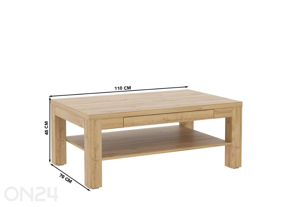 Sohvapöytä Havanna 70x110 cm kuvasuurennos mitat