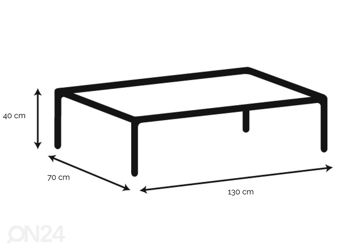 Sohvapöytä Lemvig kuvasuurennos mitat