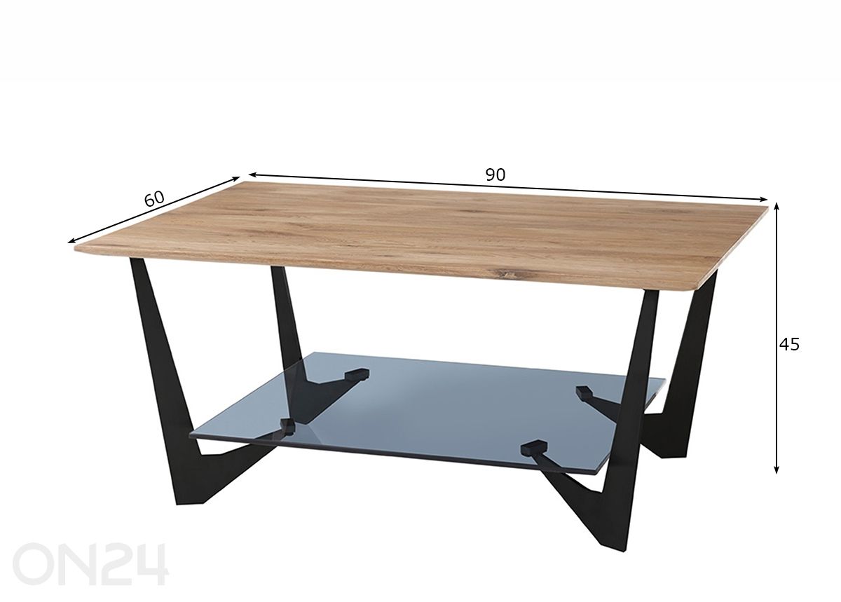 Sohvapöytä Leon kuvasuurennos mitat