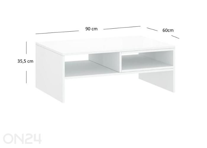 Sohvapöytä Lingo 60x90 cm kuvasuurennos mitat