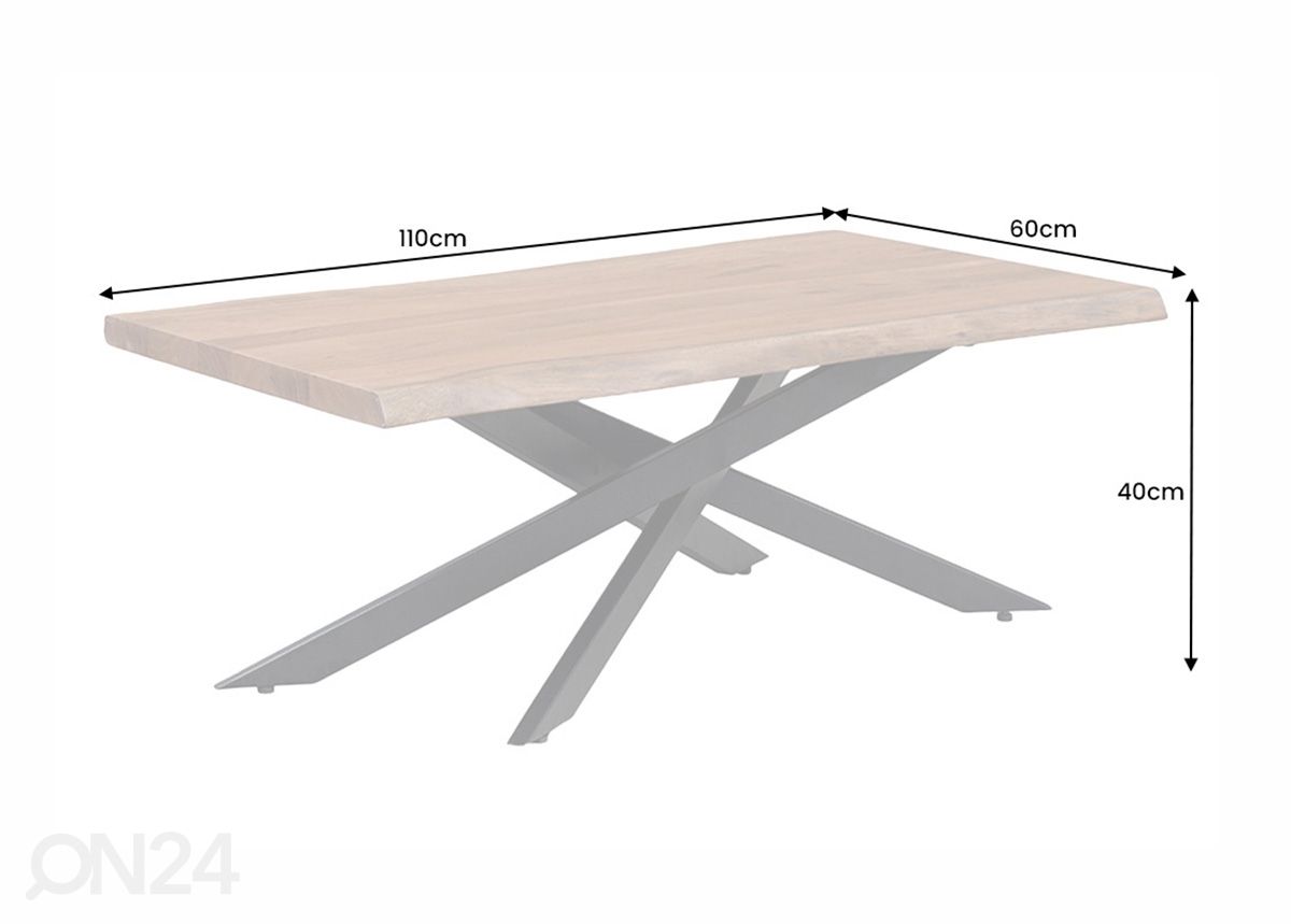 Sohvapöytä Mammut 60x110 cm kuvasuurennos mitat