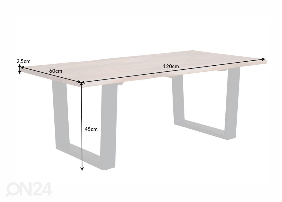 Sohvapöytä Mammut 60x120 cm kuvasuurennos mitat