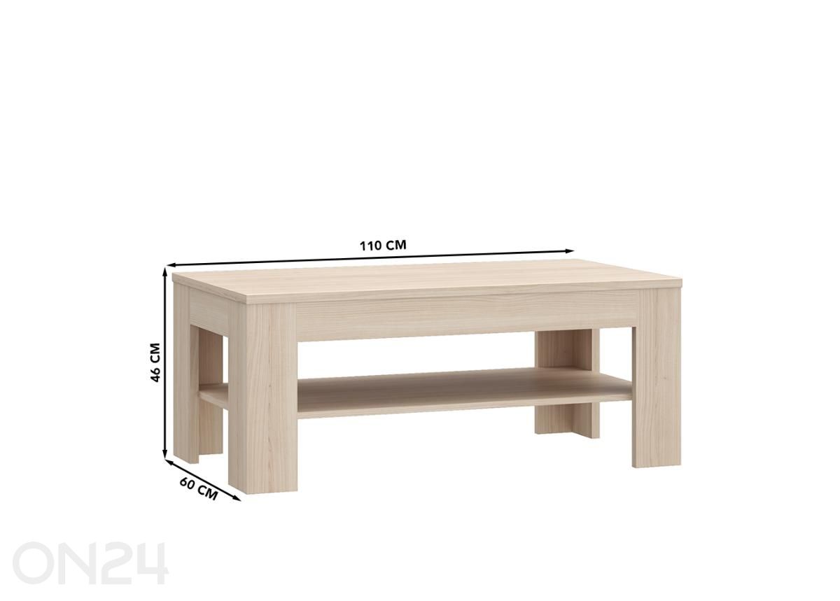 Sohvapöytä Marco 60X110 cm kuvasuurennos mitat