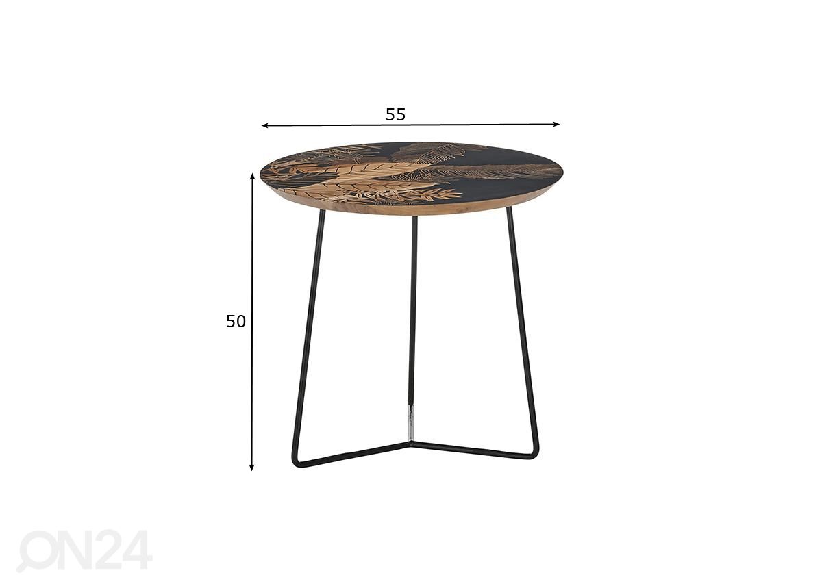 Sohvapöytä Mirandela Ø55 cm kuvasuurennos mitat