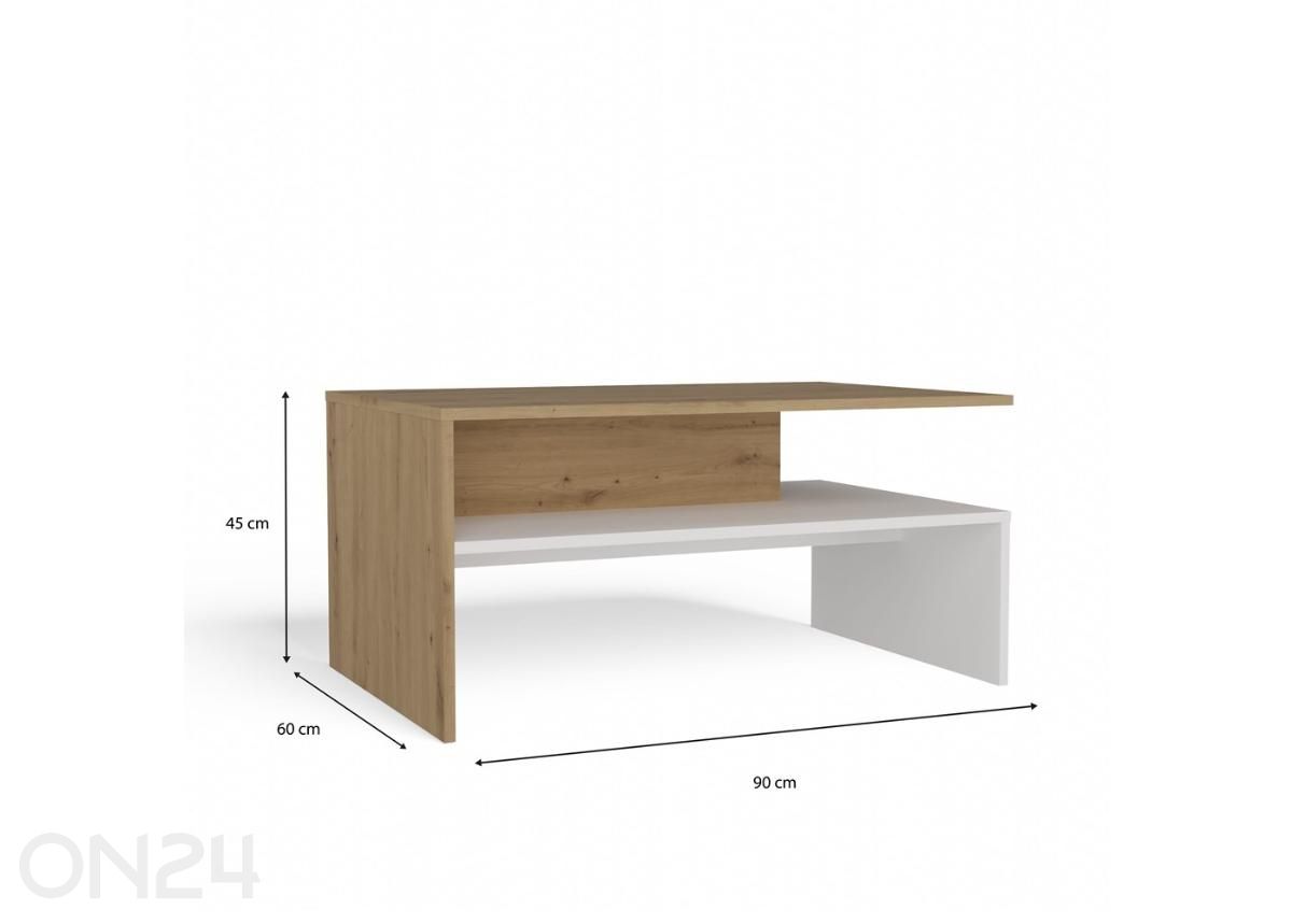 Sohvapöytä Montana 60x90 cm kuvasuurennos mitat
