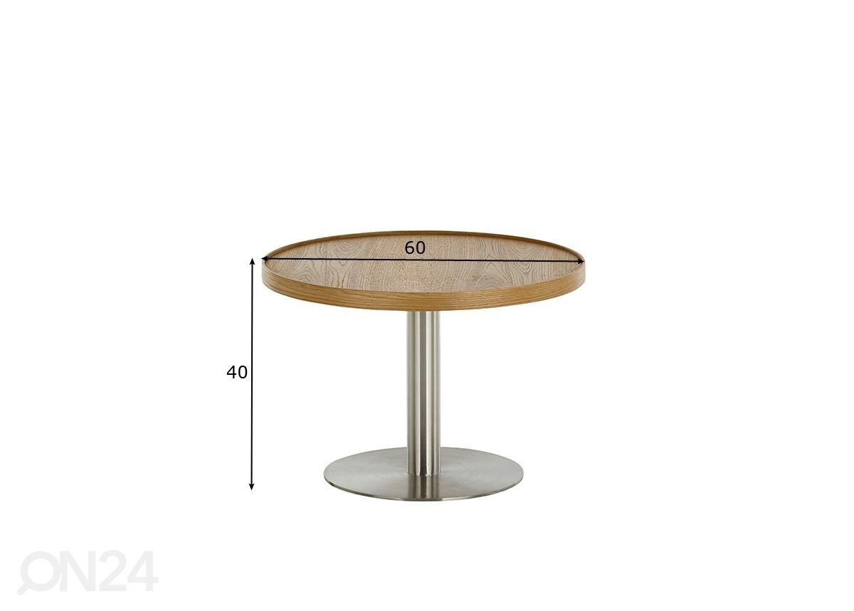 Sohvapöytä Monteverde tammi Ø60 cm kuvasuurennos mitat
