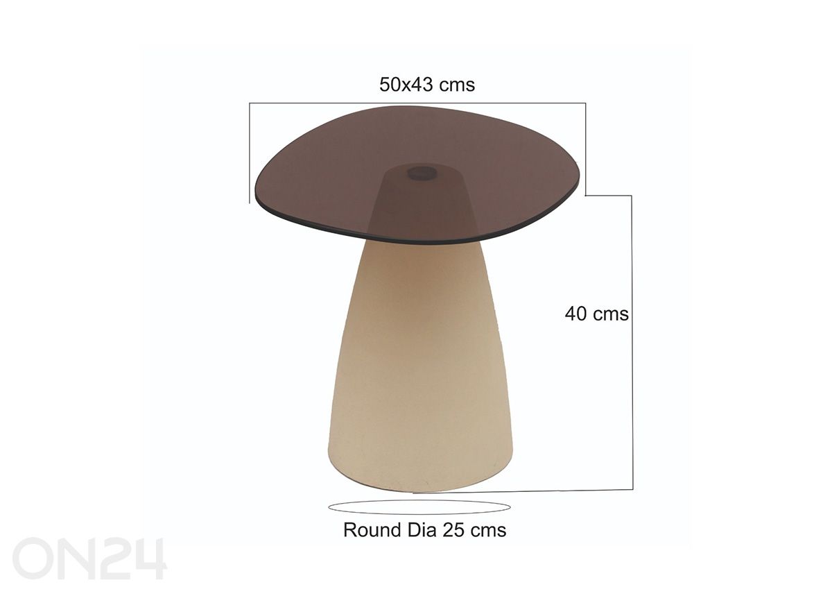 Sohvapöytä Mylon 50 cm kuvasuurennos mitat