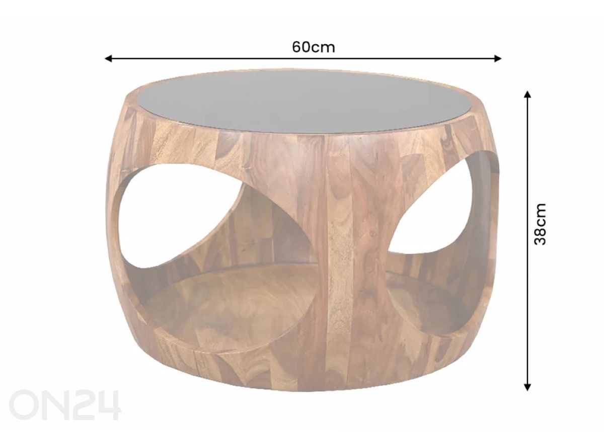 Sohvapöytä Organic Loop kuvasuurennos mitat
