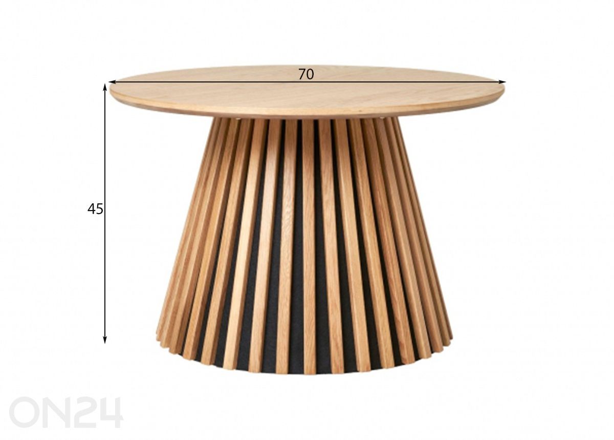 Sohvapöytä Osaka Ø 70 cm kuvasuurennos mitat