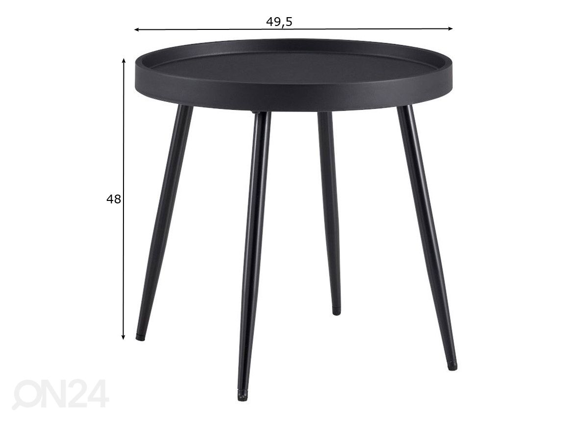 Sohvapöytä Palmetto Ø 49,5 cm kuvasuurennos mitat
