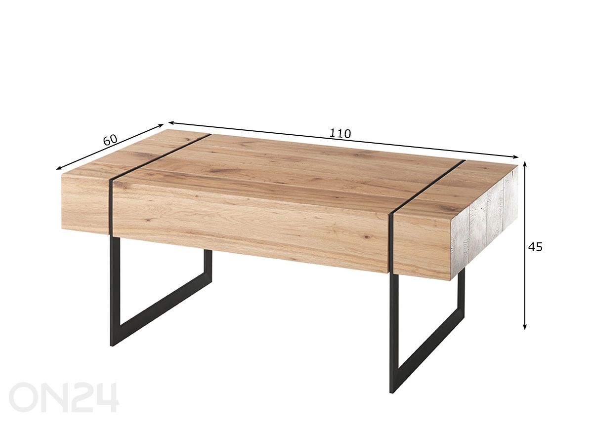 Sohvapöytä Paphos kuvasuurennos mitat