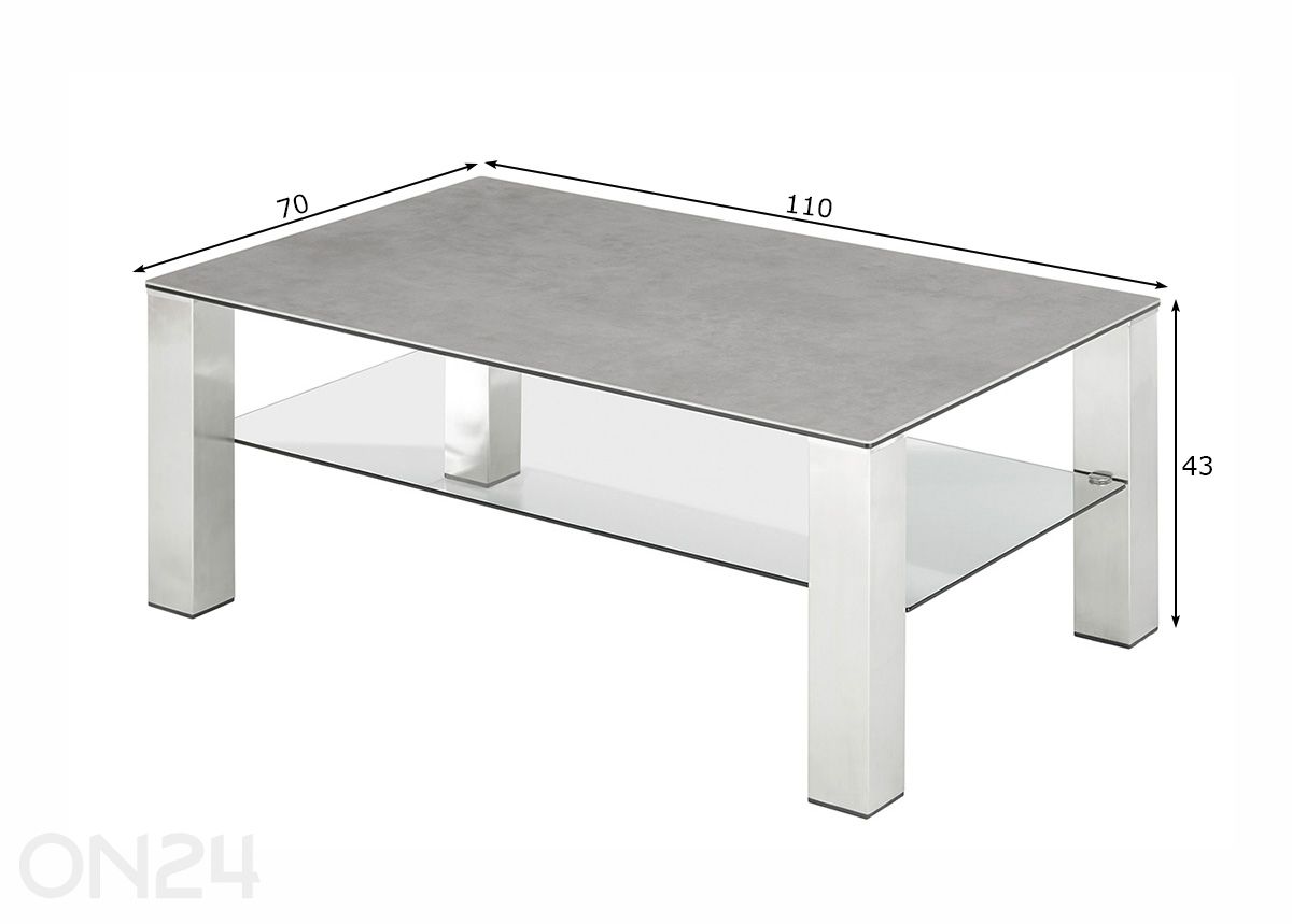 Sohvapöytä Puno 110 cm kuvasuurennos mitat