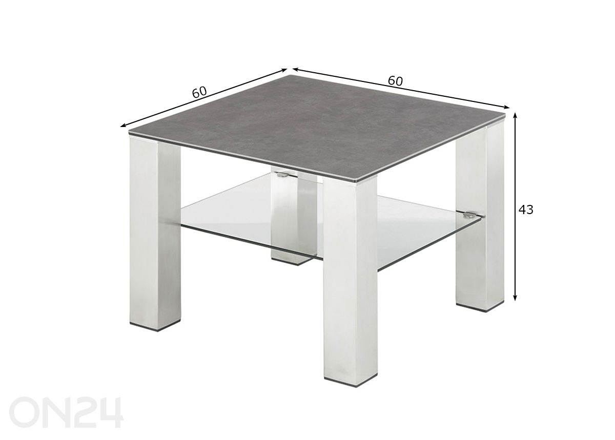 Sohvapöytä Puno 60 cm kuvasuurennos mitat