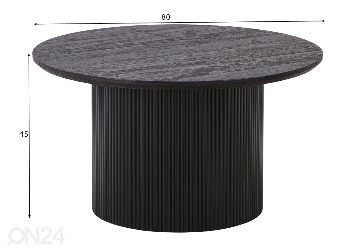 Sohvapöytä Rize Ø80 cm kuvasuurennos mitat