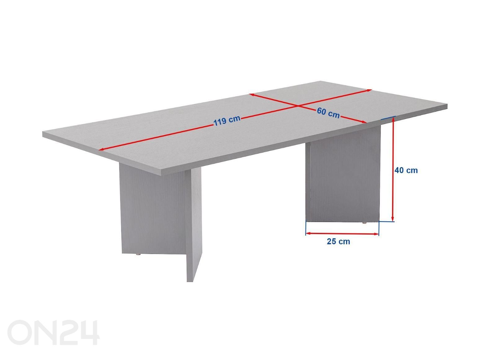 Sohvapöytä Sabin 60x119 cm kuvasuurennos mitat