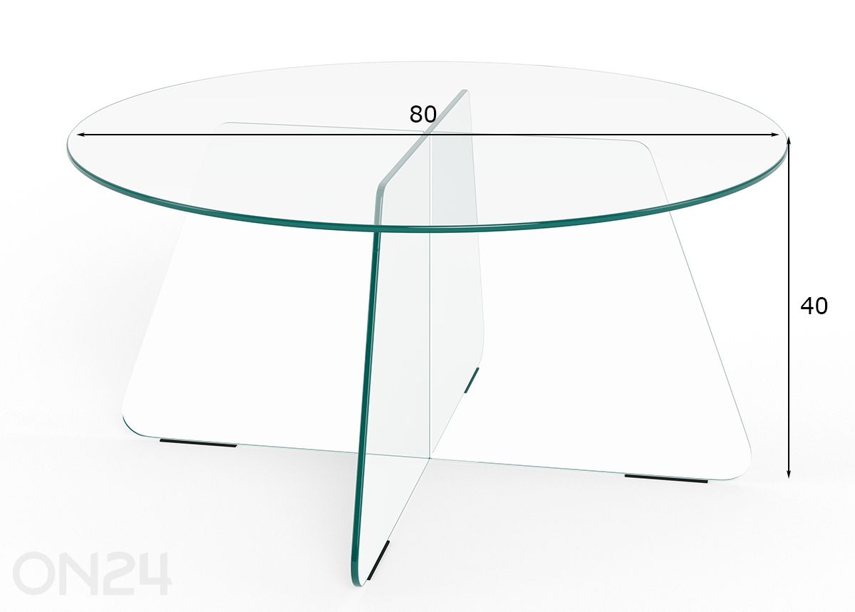 Sohvapöytä Samos Ø80 cm kuvasuurennos mitat