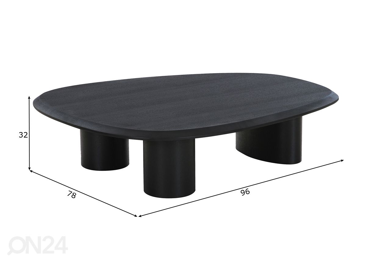 Sohvapöytä Sassari 96x78 cm kuvasuurennos mitat