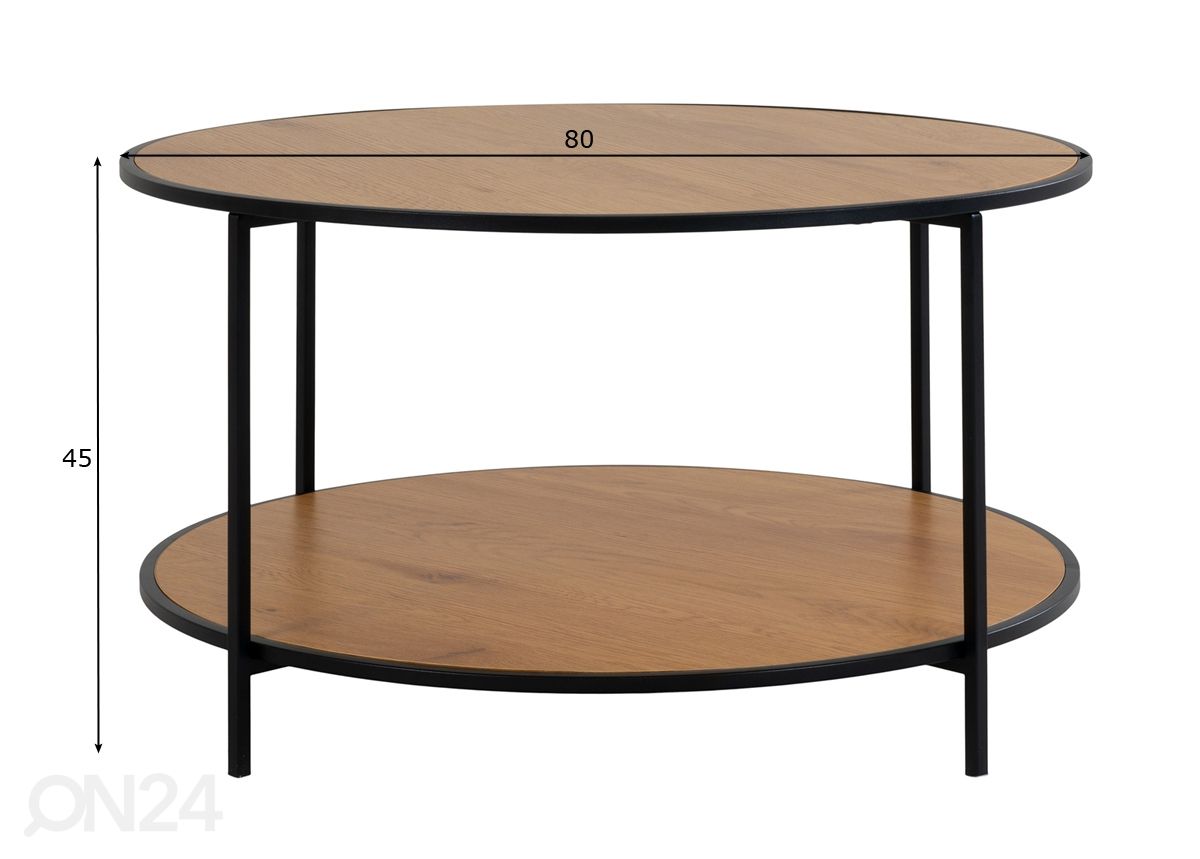 Sohvapöytä Skagen Ø 80 cm kuvasuurennos mitat