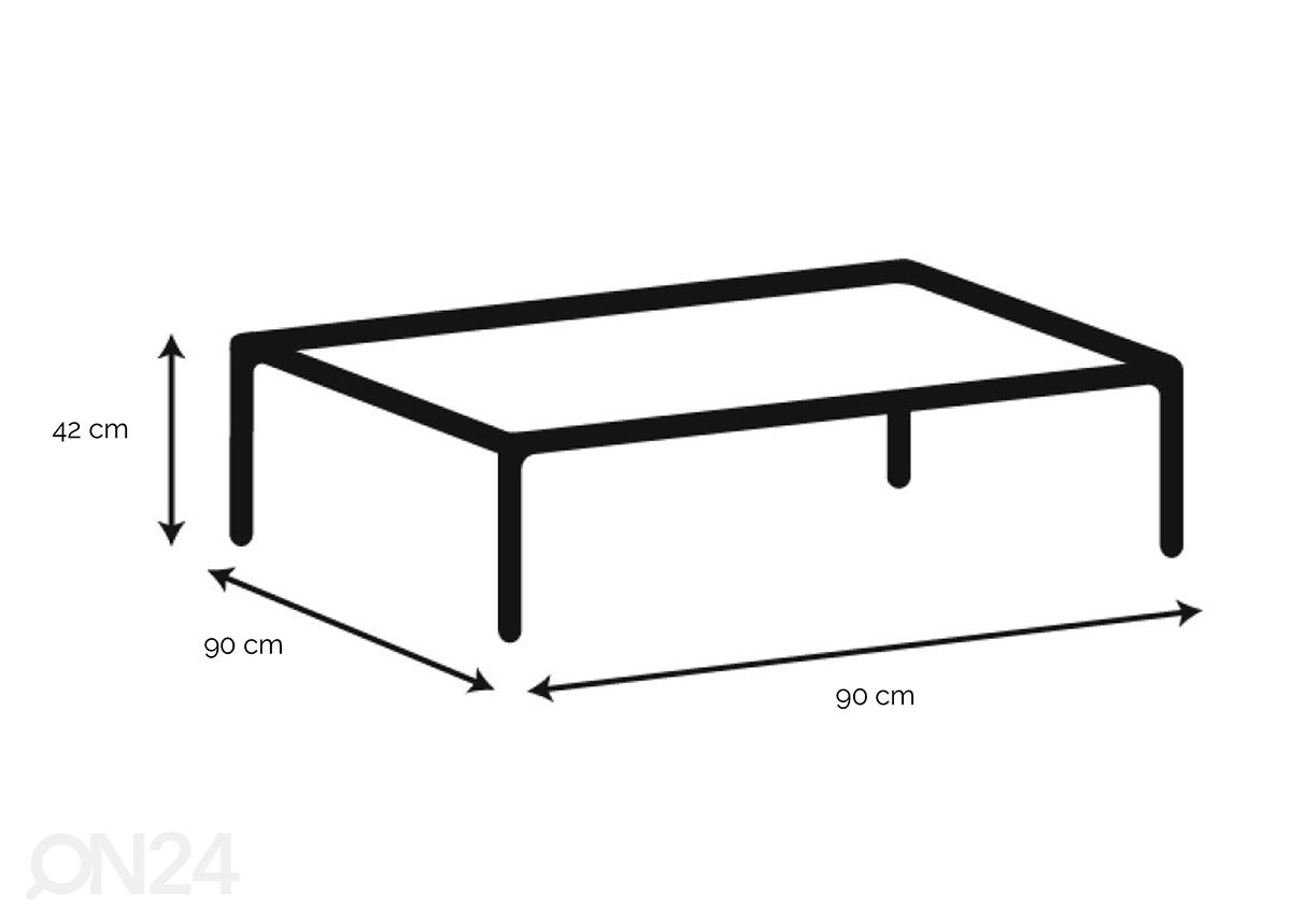 Sohvapöytä Skjern 90x90 cm kuvasuurennos mitat