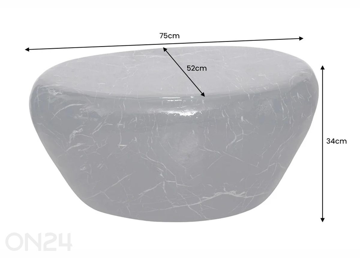 Sohvapöytä Stone kuvasuurennos mitat