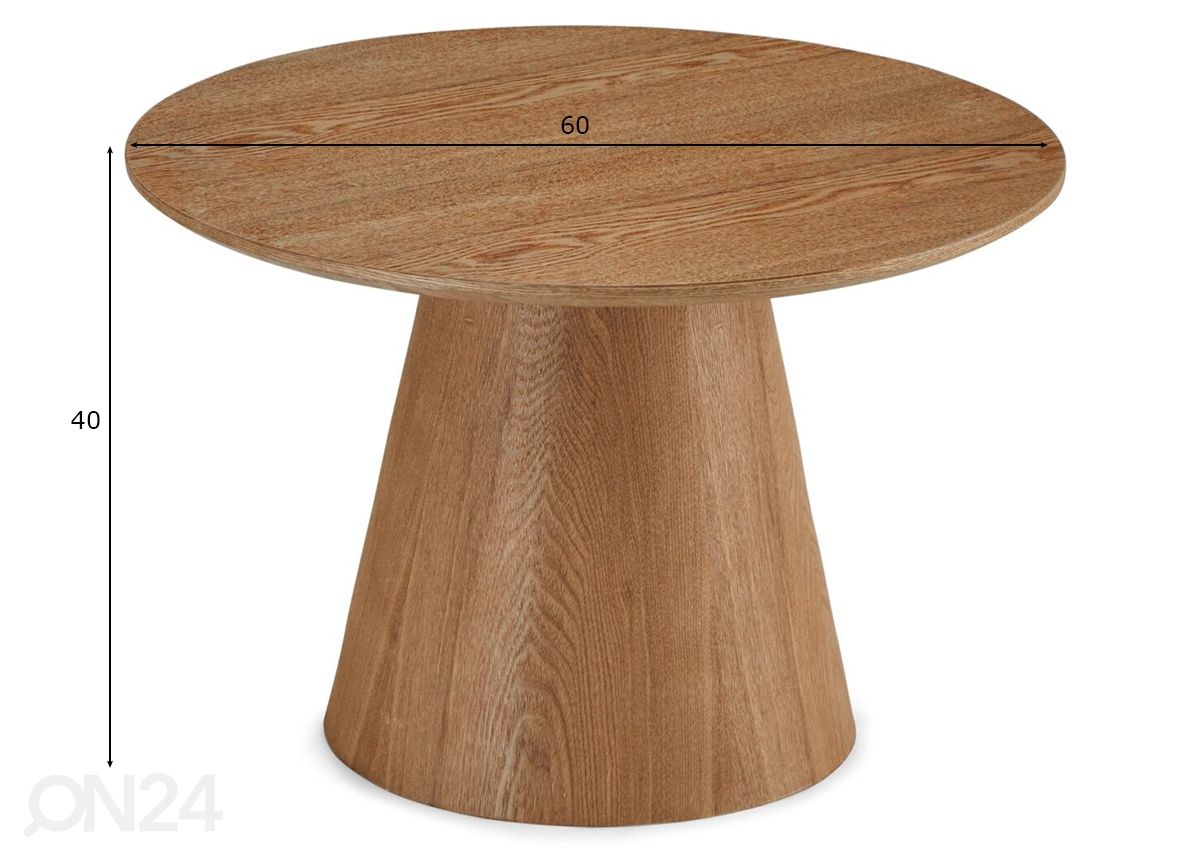 Sohvapöytä Tango Ø 60 cm kuvasuurennos mitat