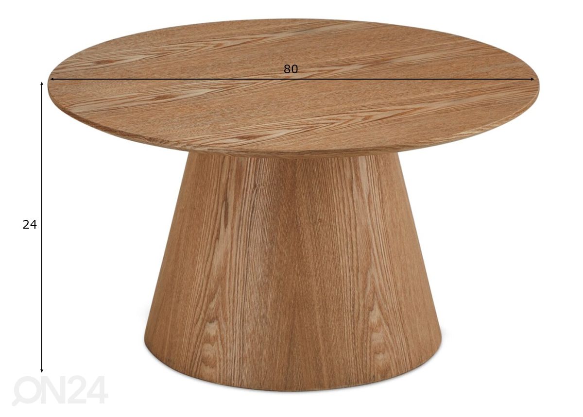 Sohvapöytä Tango Ø 80 cm kuvasuurennos mitat