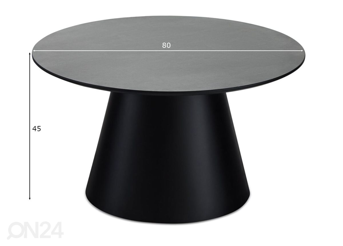 Sohvapöytä Tango Ø 80 cm kuvasuurennos mitat