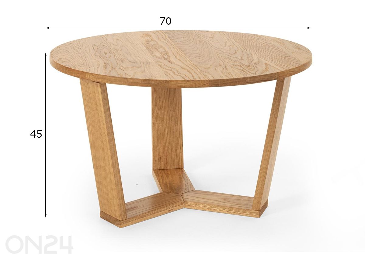 Sohvapöytä Tommy Ø 70 cm kuvasuurennos mitat