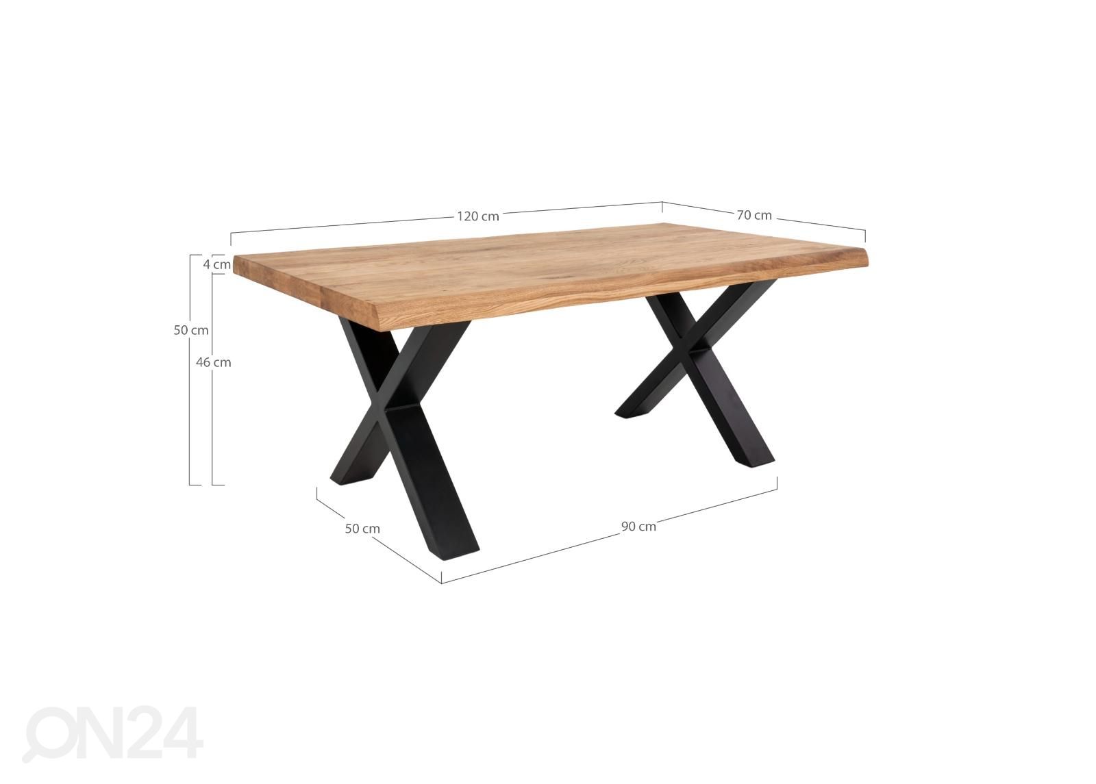 Sohvapöytä Toulouse 120x70 cm kuvasuurennos mitat