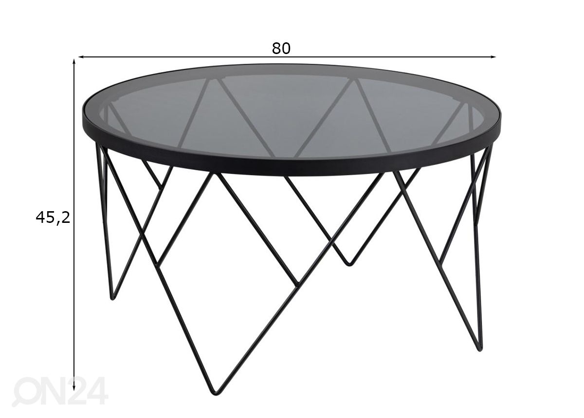 Sohvapöytä Town Ø 80 cm kuvasuurennos mitat