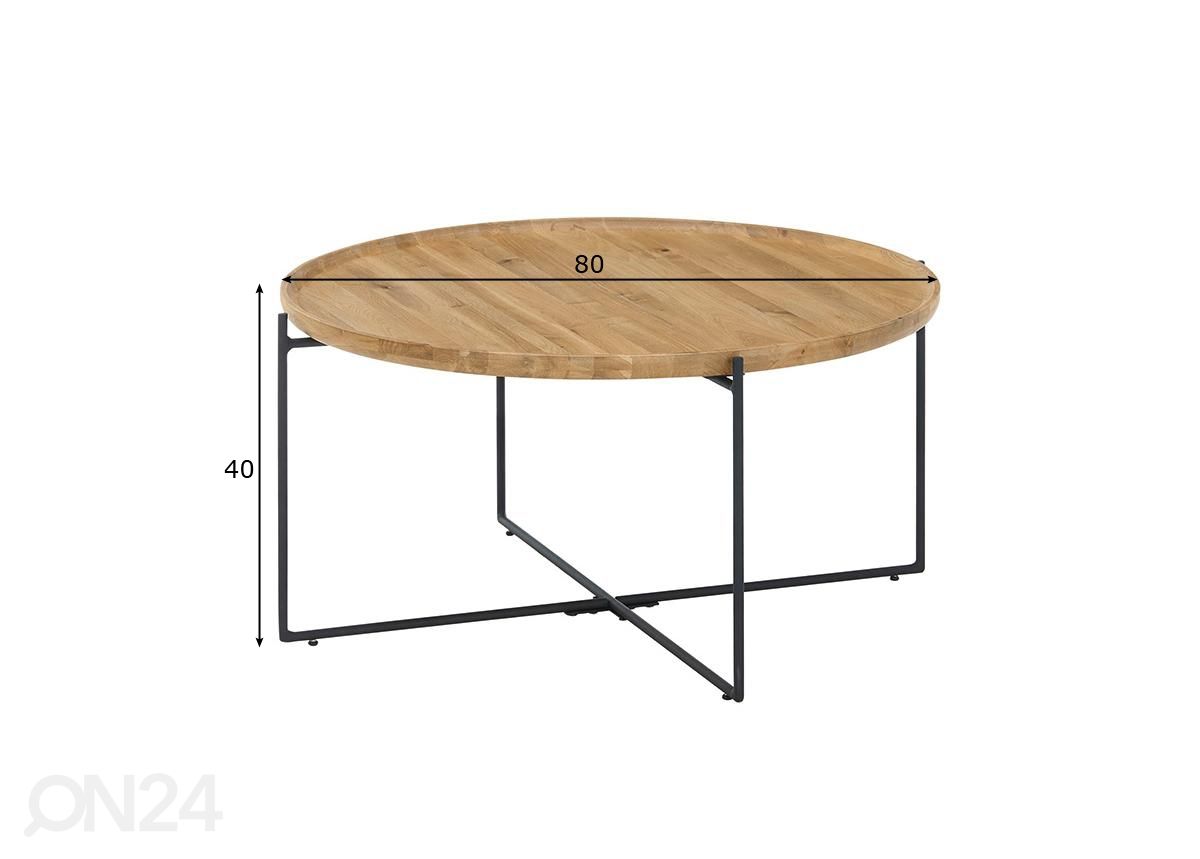 Sohvapöytä Treviso Ø 80 cm kuvasuurennos mitat