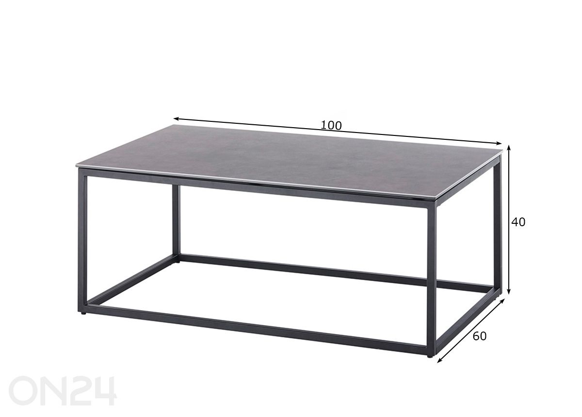 Sohvapöytä Varna 100 cm kuvasuurennos mitat