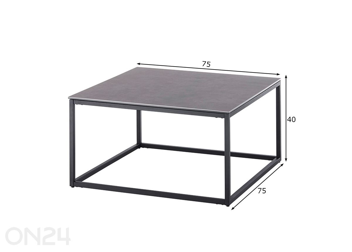 Sohvapöytä Varna 75 cm kuvasuurennos mitat