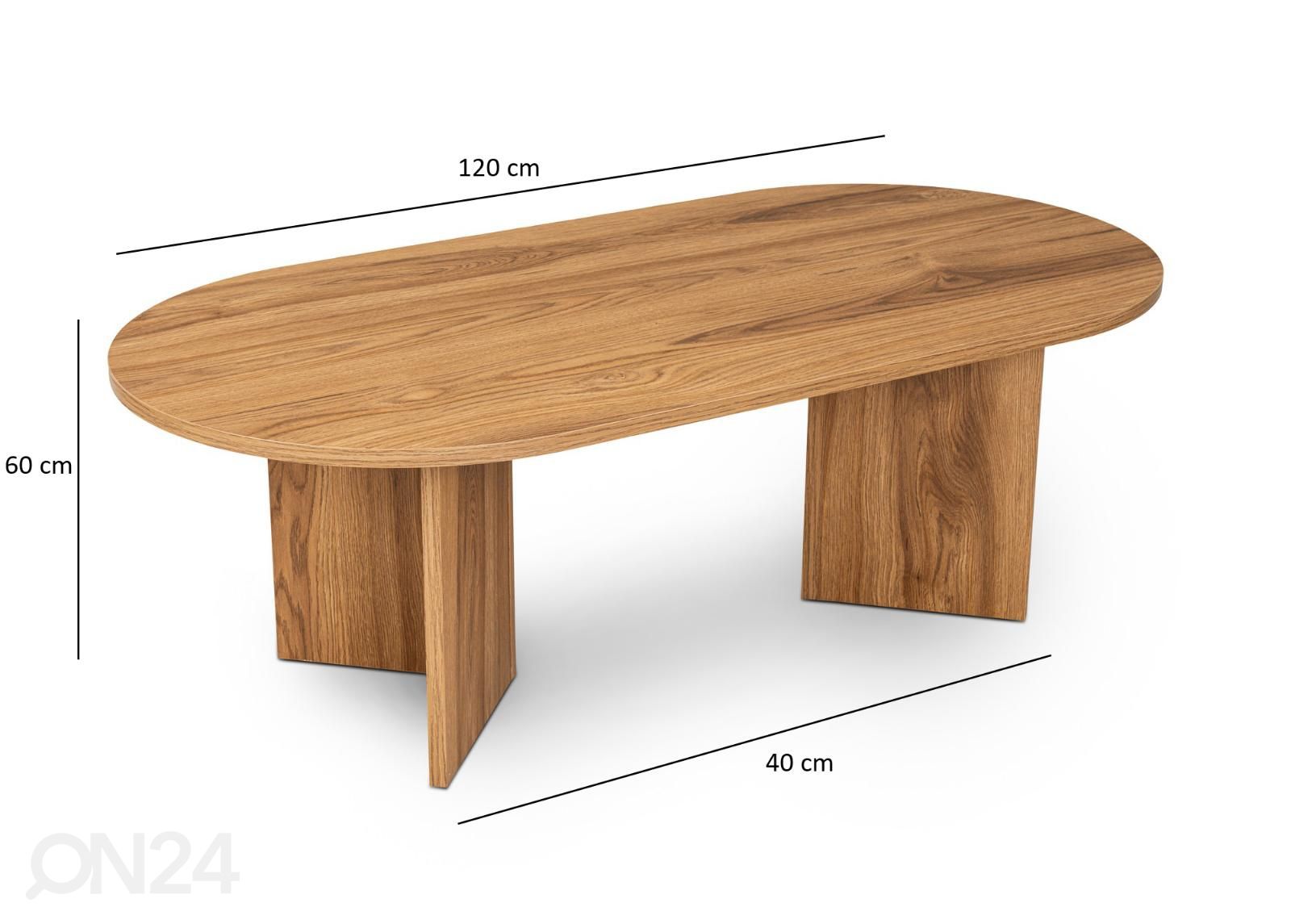 Sohvapöytä Vince 40x120 cm kuvasuurennos mitat