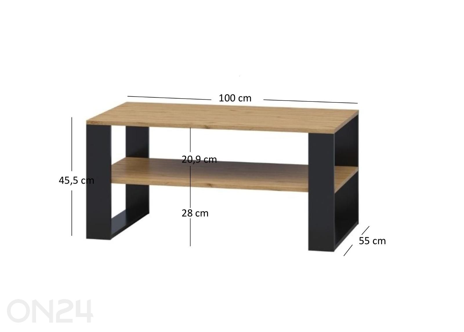 Sohvapöytä Wood kuvasuurennos mitat
