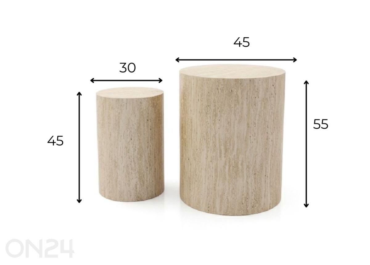 Sohvapöytäsarja Bud 2 kpl, beige kuvasuurennos mitat