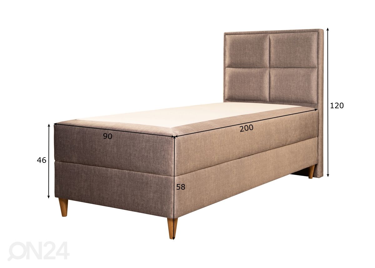 Stroma jenkkisänky vuodevaatelaatikolla Perissa 90x200 cm kuvasuurennos mitat