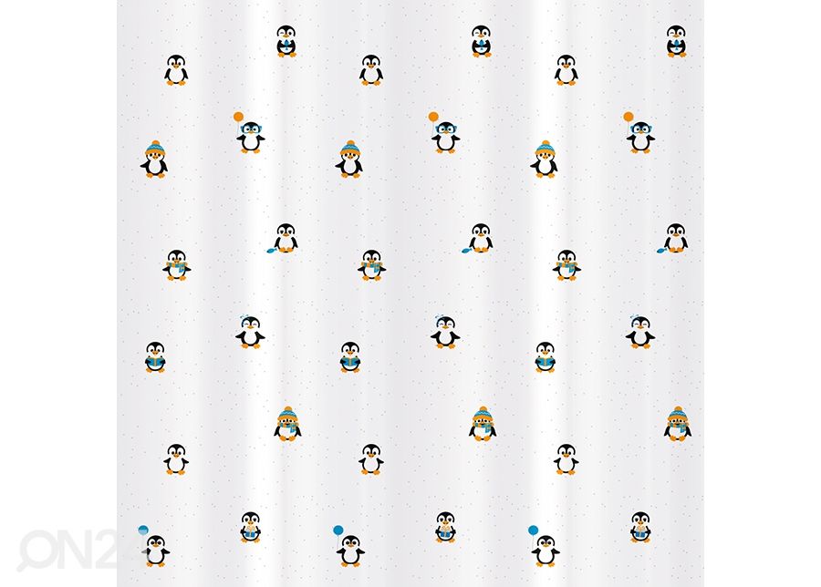Suihkuverho Tatkraft Funny Penguins kuvasuurennos mitat