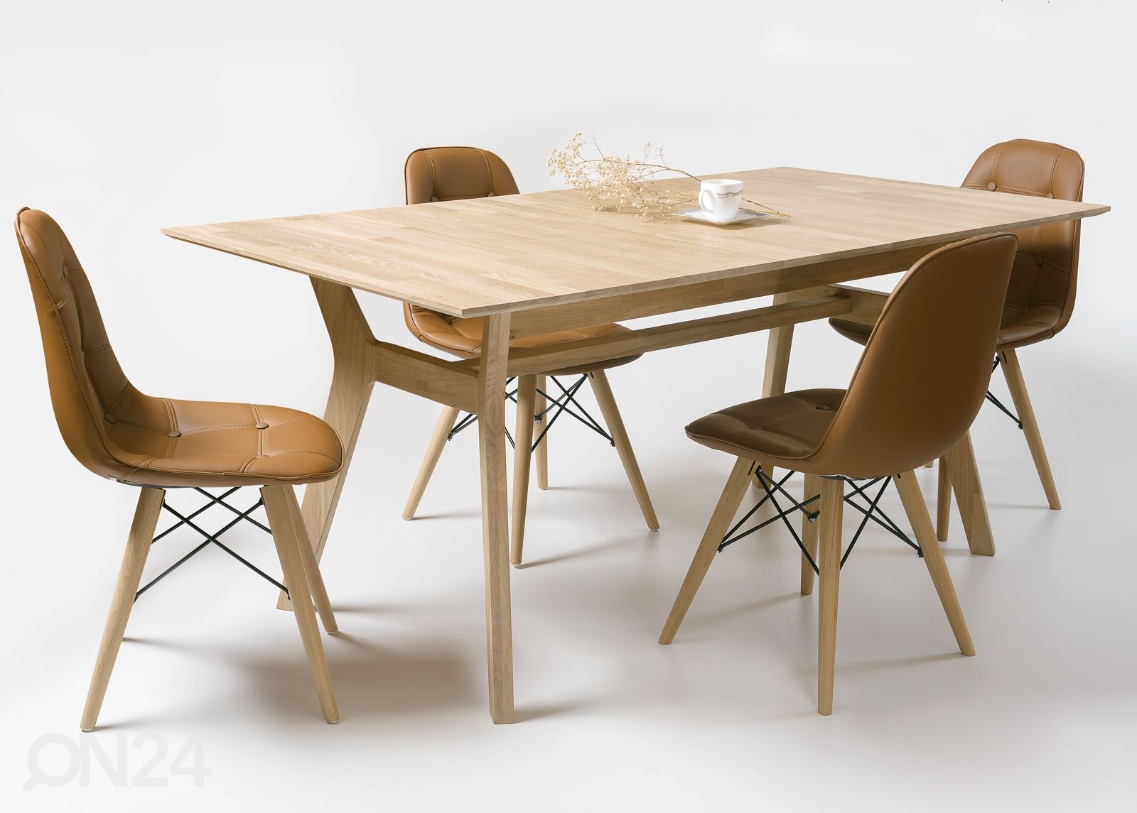 Tammi jatkettava ruokapöytä Helsinki 170-210x90 cm, valkoinen öljy kuvasuurennos