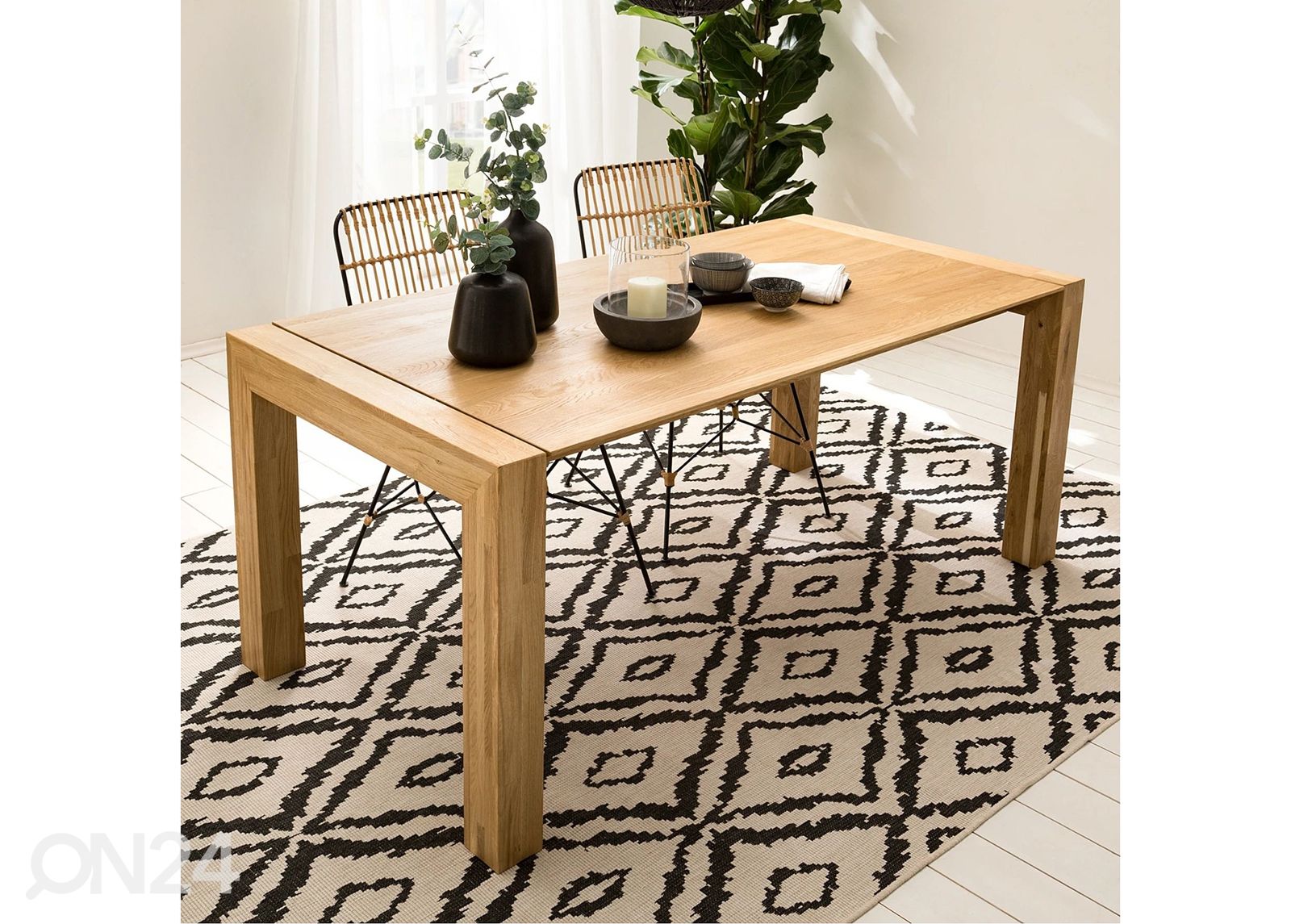 Tammi jatkettava ruokapöytä Zak 180-220x90 cm kuvasuurennos