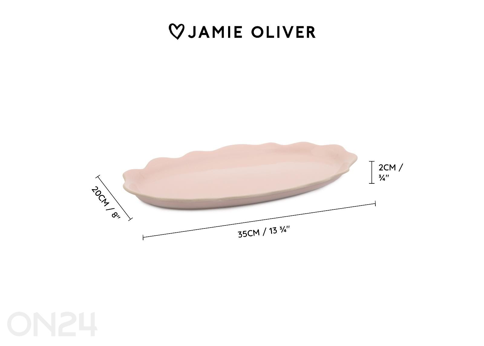 Tarjoilualusta Jamie Oliver Big love pass me platter 35x20x2,5 cm kuvasuurennos mitat