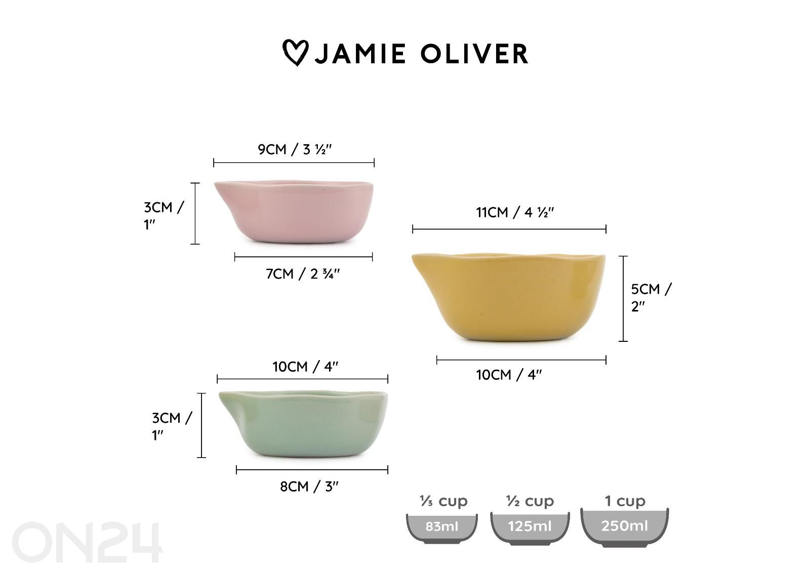 Tarjoilukulhot Jamie Oliver Big love pinch-me pots 3 kpl kuvasuurennos mitat
