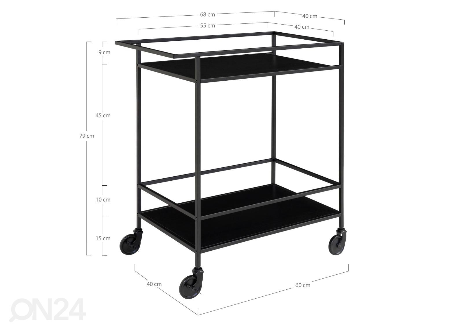 Tarjoiluvaunu Skagen 6879 kuvasuurennos mitat