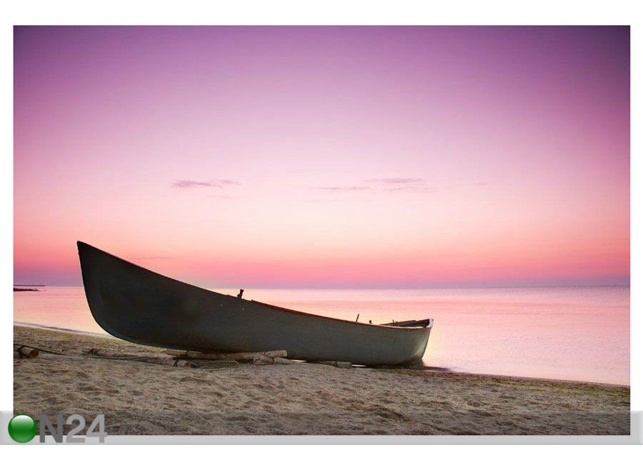 Taulu BEFORE SUNRISE AR SEASIDE WITH BOAT 180x120 cm kuvasuurennos