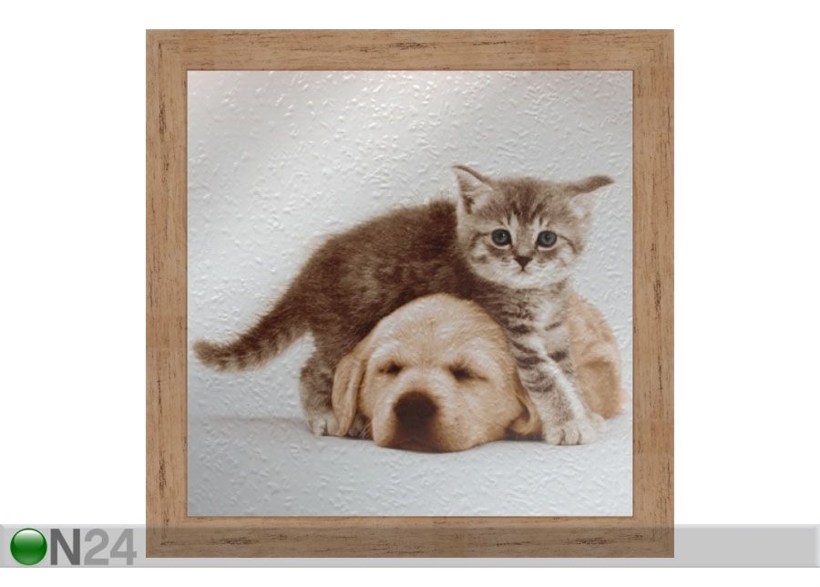 Taulu CHILDREN - CAT AND DOG 16x16 cm kuvasuurennos
