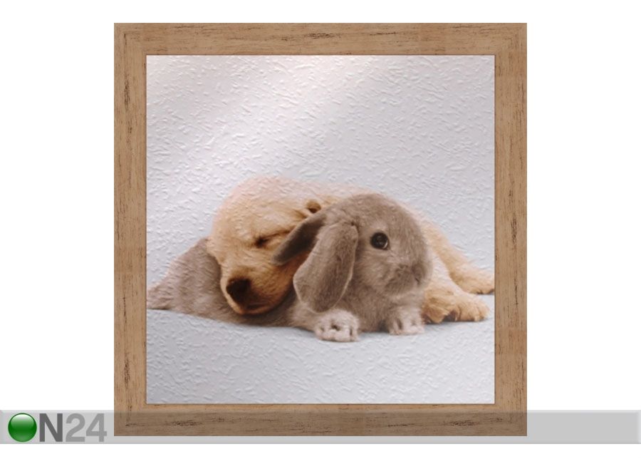 Taulu CHILDREN - THE DOG AND RABBIT 16x16 cm kuvasuurennos