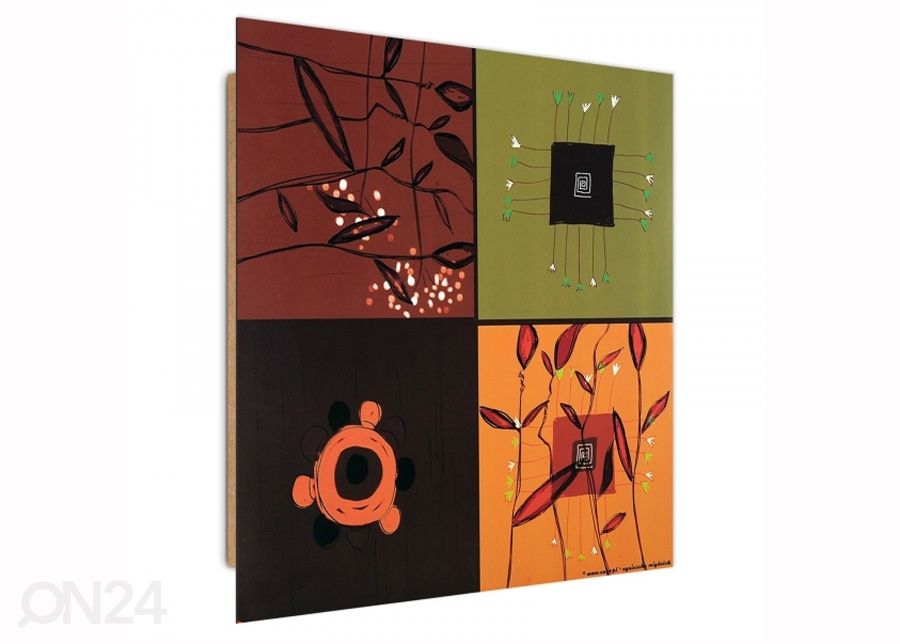 Taulu Collage of flowers 3D 30x30 cm kuvasuurennos