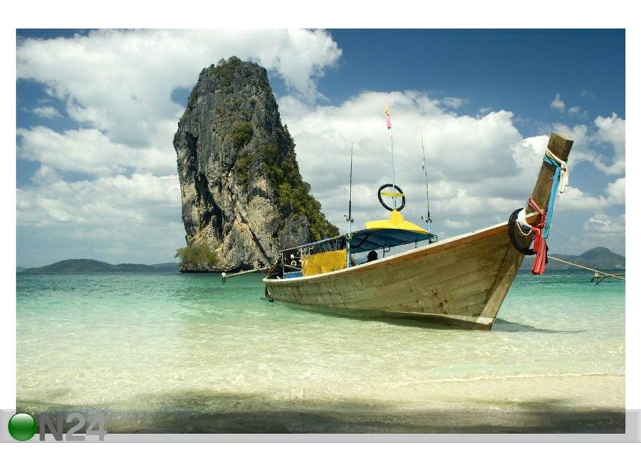 Taulu FISHING BOAT ON THE BEACH 60x40 cm kuvasuurennos