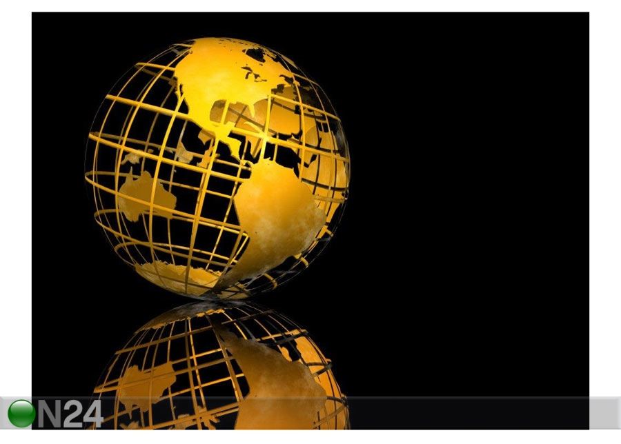 Taulu GOLD WIRE-FRAMED GLOBE 67x50 cm kuvasuurennos